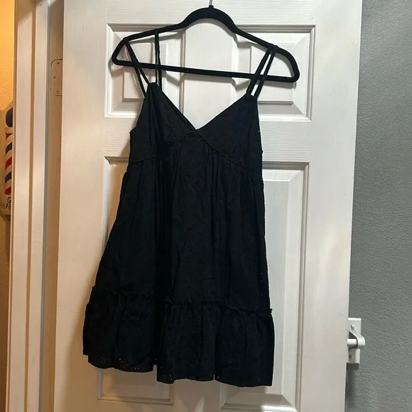 green emerald velvet dress Shop Black Solid Flowy Mini Dress - for Women | OUTZIDR main image 0